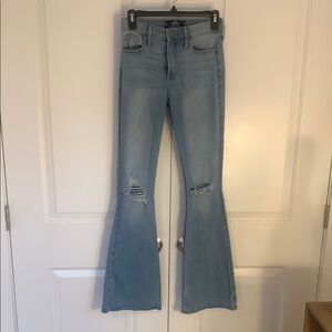 Hollister Blue Flare Wide Leg Jeans